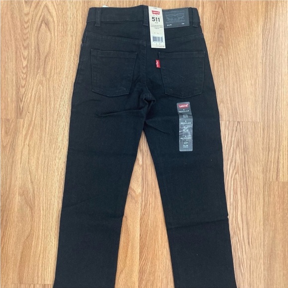 Levi’s 511 Slim Jeans Kids Size 6 Regular Black Adjustable Waist NEW - Picture 4 of 7